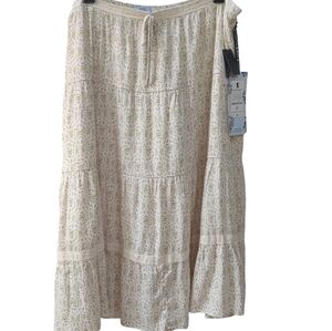 Bridgerton, Celebrity Pink Lace Trim Tiered Midi Skirt XXL